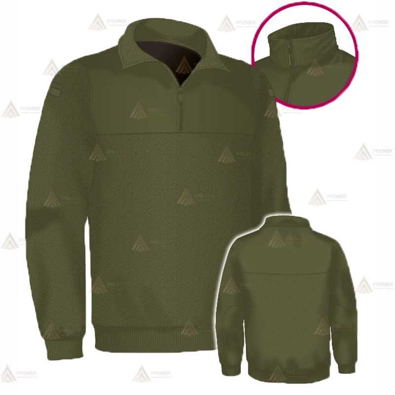 Jersey polar con media cremallera color verde militar para Agentes Rurales y Medioambientales