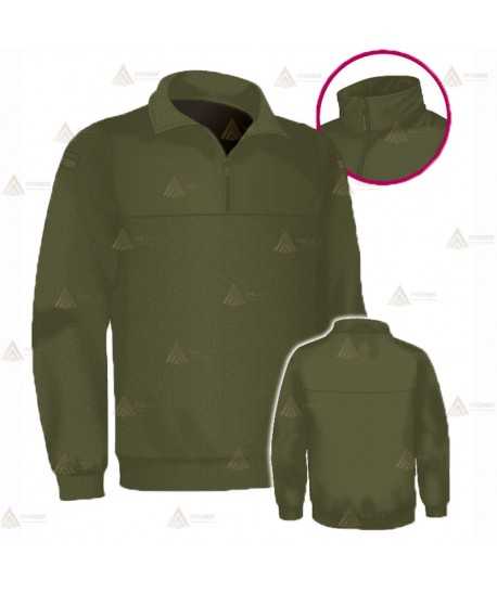 Jersey polar con media cremallera color verde militar para Agentes Rurales y Medioambientales