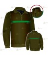 Jersey softshell monocolor verde militar con membrana PU para Agentes Rurales y Medioambientales