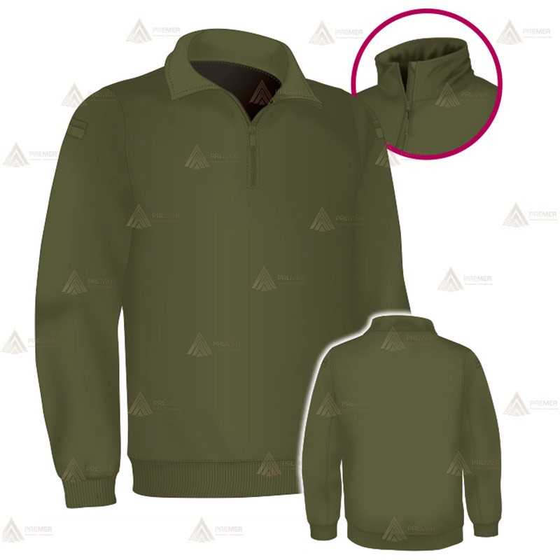 Jersey softshell monocolor verde militar con membrana PU para Agentes Rurales y Medioambientales