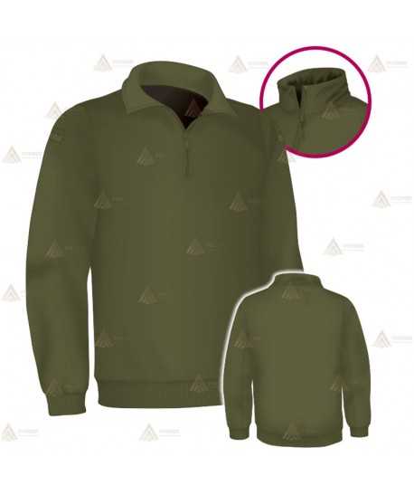 Jersey softshell monocolor verde militar con membrana PU para Agentes Rurales y Medioambientales