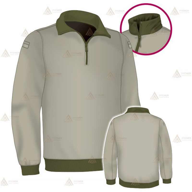 Jersey softshell bicolor con membrana PU color arena y verde militar para Agentes Rurales y Medioambientales