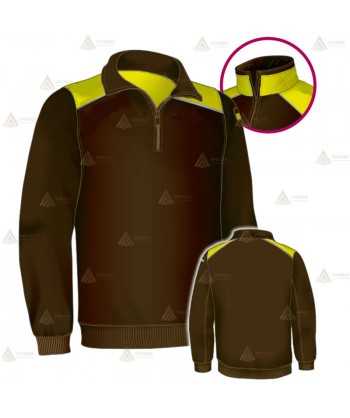 Jersey softshell bicolor con membrana PU color verde militar y amarillo flúor para Agentes Rurales y Medioambientales
