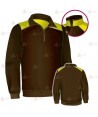 Jersey softshell bicolor con membrana PU color verde militar y amarillo flúor para Agentes Rurales y Medioambientales