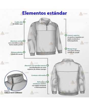 Jersey polar con media cremallera color verde militar y amarillo flúor para Agentes Rurales y Medioambientales