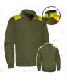 Jersey polar con media cremallera color verde militar y amarillo flúor para Agentes Rurales y Medioambientales
