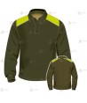 Polo de manga larga para Agentes Forestales y Medioambientales en color verde militar y amarillo flúor