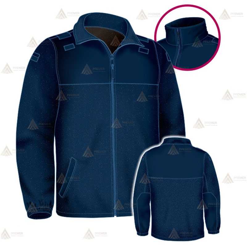Chaqueta polar monocolor azul marino con cremallera para Policía Local