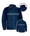 Chaqueta polar color azul marino oscuro con damero y cremallera para Policía Local