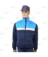 Chaqueta polar bicolor marino/azul tropical con cremallera y cinta reflectante para Policía Local