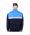 Chaqueta polar bicolor marino/azul tropical con cremallera y cinta reflectante para Policía Local