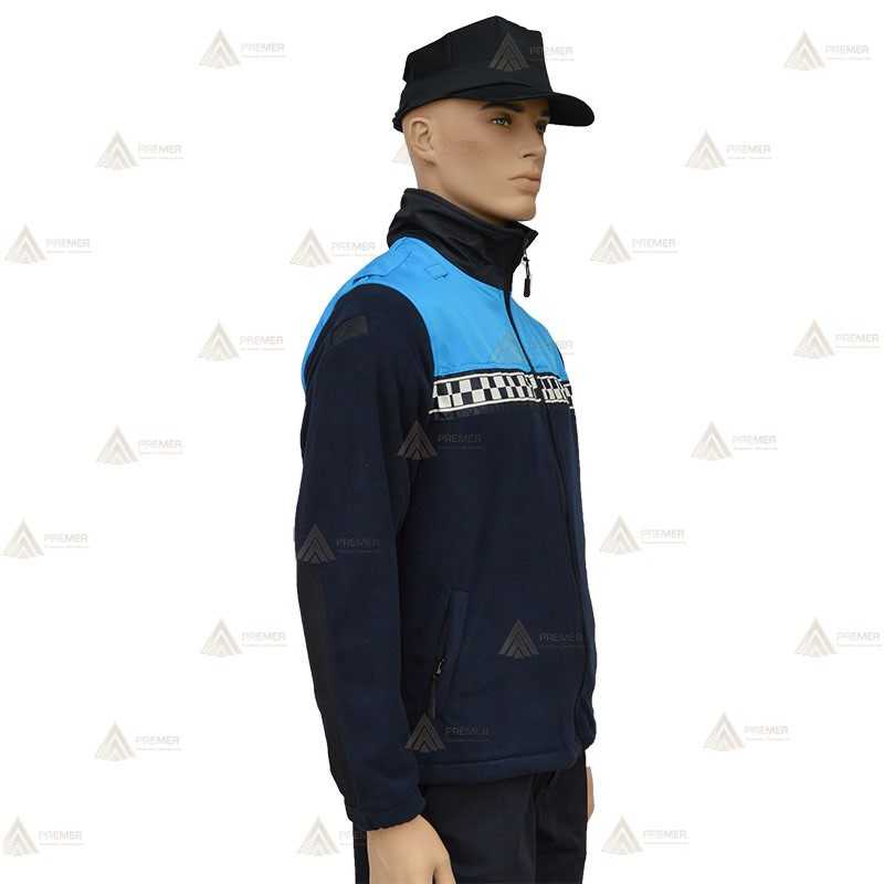 Chaqueta polar bicolor con damero reflectante color plata para Policía Local