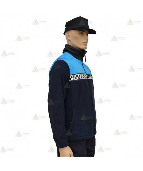 Chaqueta polar bicolor con damero reflectante color plata para Policía Local