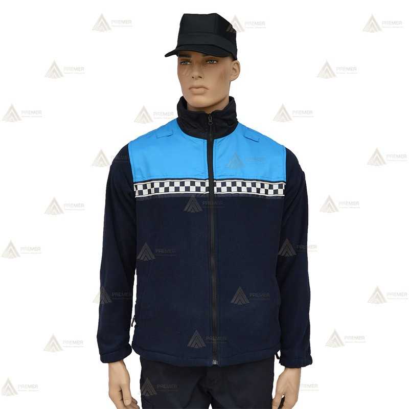 Chaqueta polar bicolor con damero blanco reflectante para Policía Local de Castilla León y Navarra