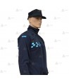 Chaqueta polar monocolor azul marino con damero azul y cremallera para Policía Local