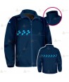 Chaqueta polar monocolor azul marino con damero azul y cremallera para Policía Local