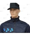 Chaqueta polar monocolor azul marino con damero azul y cremallera para Policía Local