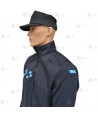 Chaqueta polar monocolor azul marino con damero azul y cremallera para Policía Local