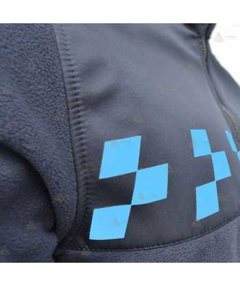 Chaqueta polar monocolor azul marino con damero azul y cremallera para Policía Local