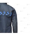 Chaqueta polar monocolor azul marino con damero azul y cremallera para Policía Local