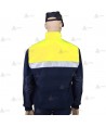 Chaqueta polar bicolor marino/amarillo flúor con cinta reflectante y cremallera para Policía Local