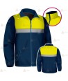 Chaqueta polar bicolor marino/amarillo flúor con cinta reflectante y cremallera para Policía Local