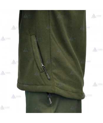 Chaqueta polar bicolor verde militar/amarillo flúor con cremallera para Agentes rurales y medioambientales