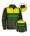 Chaqueta polar bicolor verde militar/amarillo flúor con cremallera para Agentes rurales y medioambientales