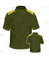 Polo transpirable de manga corta para Agentes Forestales en color verde militar y amarillo flúor