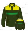 Polo de manga larga para Agentes Forestales y Medioambientales en color verde militar y amarillo flúor