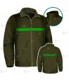 Chaqueta polar monocolor verde militar con cremallera para Agentes rurales y medioambientales
