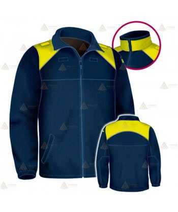 Chaqueta polar bicolor marino/amarillo flúor con cremallera para Policía Local