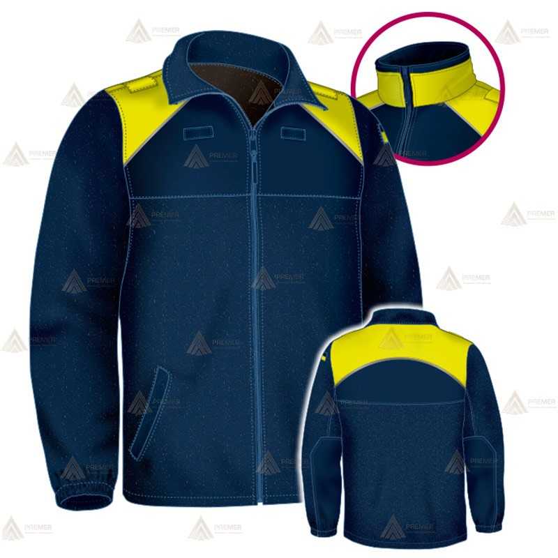 Chaqueta polar bicolor marino/amarillo flúor con cremallera para Policía Local