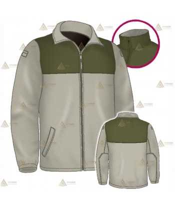 Chaqueta polar color Arena y Verde Militar con cremallera para Agentes Rurales y medioambientales