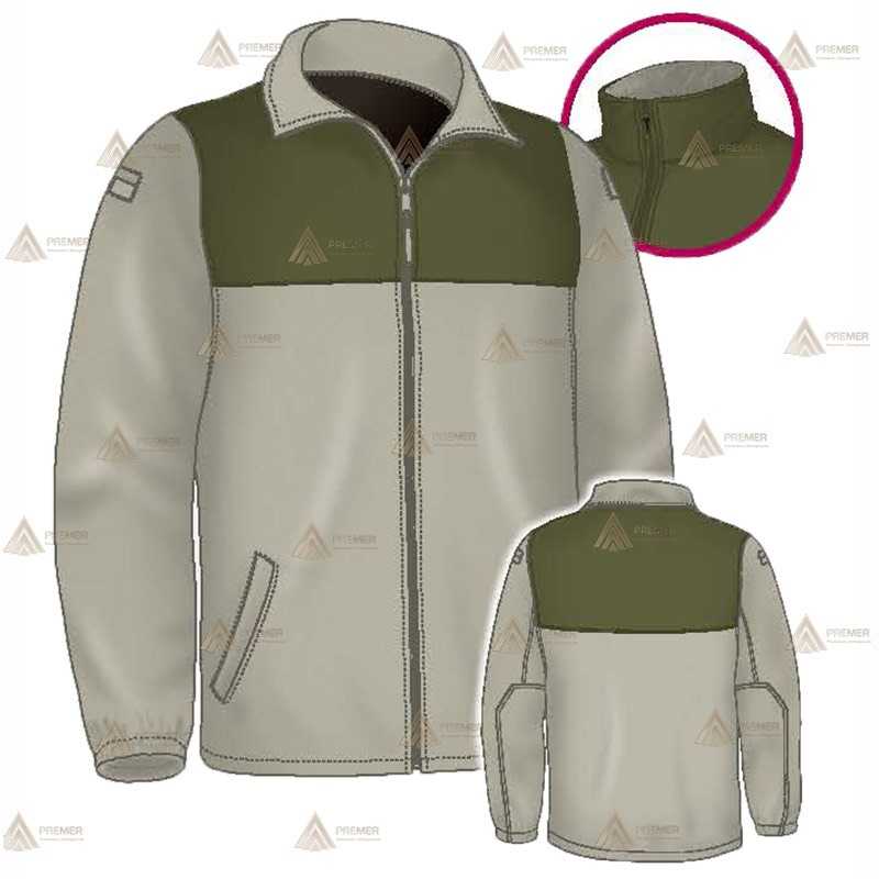 Chaqueta polar color Arena y Verde Militar con cremallera para Agentes Rurales y medioambientales