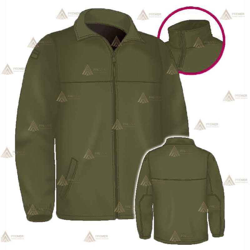 Chaqueta polar en color verde militar con cremallera para Agentes Rurales