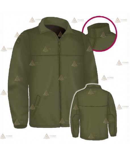Chaqueta polar en color verde militar con cremallera para Agentes Rurales