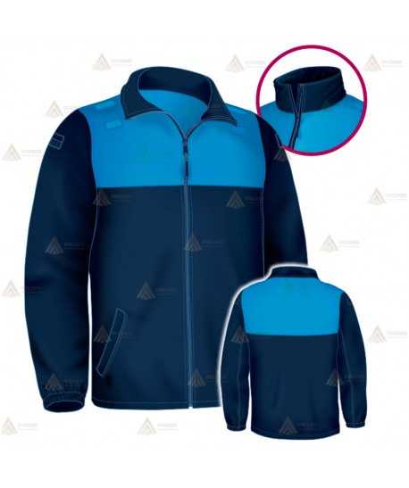 Chaqueta softshell color azul marino y azul tropical con membrana PU para Policía Local