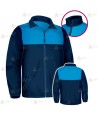 Chaqueta softshell color azul marino y azul tropical con membrana PU para Policía Local