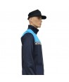 Chaqueta softshell color azul marino y azul tropical con damero reflectante y membrana PU para Policía Local