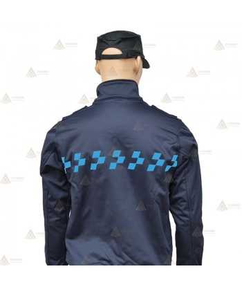 Chaqueta softshell monocolor con  damero azul y membrana PU para Policía Local