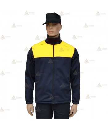 Chaqueta softshell color azul marino y amarillo flúor con membrana PU para Policía Local