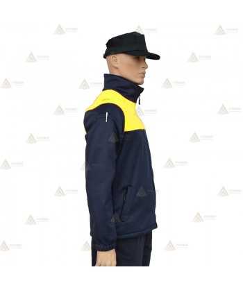 Chaqueta softshell color azul marino y amarillo flúor con membrana PU para Policía Local