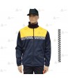 Chaqueta softshell color azul marino y amarillo flúor con damero reflectante y membrana PU para Policía Local