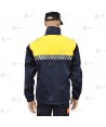Chaqueta softshell color azul marino y amarillo flúor con damero reflectante y membrana PU para Policía Local