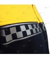 Chaqueta softshell color azul marino y amarillo flúor con damero reflectante y membrana PU para Policía Local