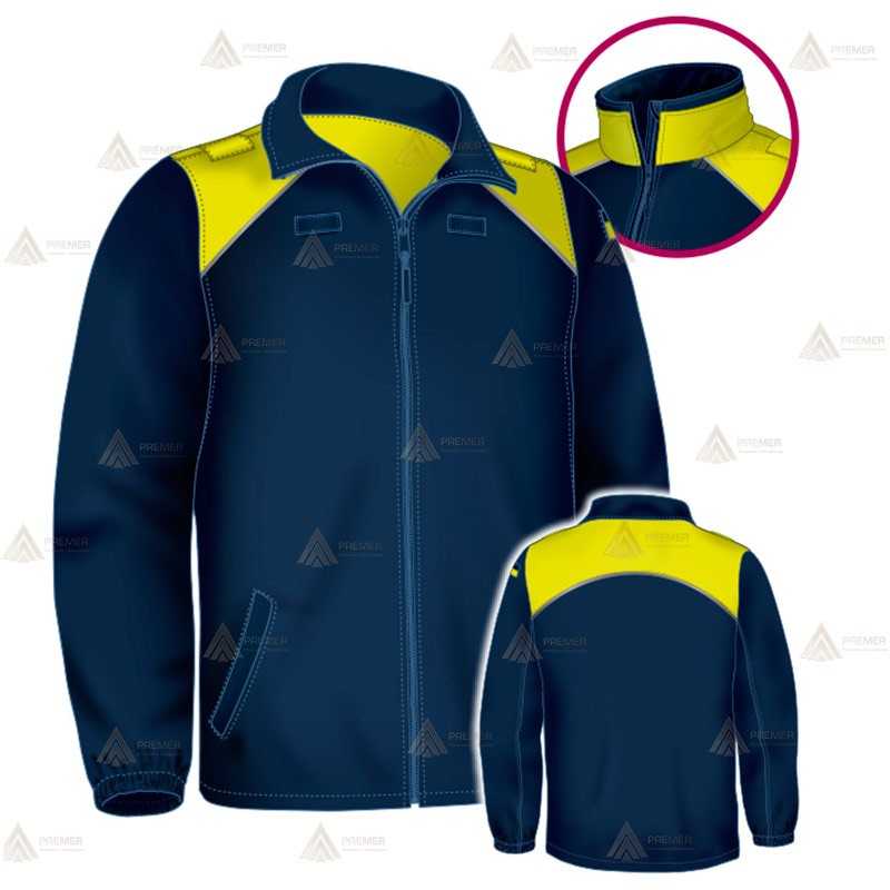 Chaqueta softshell color azul marino y amarillo flúor con membrana PU para Policía Local