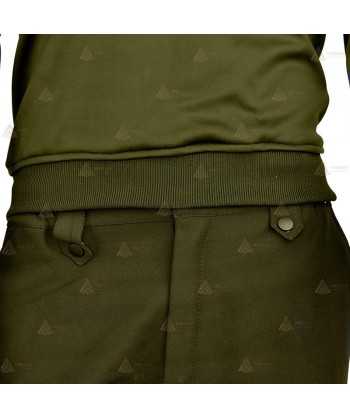 Jersey softshell bicolor con membrana PU color verde militar y amarillo flúor para Agentes Rurales y Medioambientales