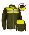 Chaqueta softshell color verde militar y amarillo flúor con membrana PU para Agentes Rurales y Medioambientales