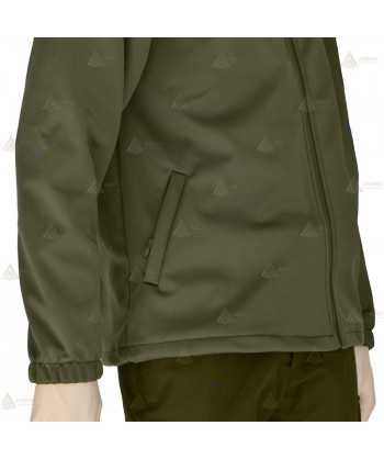 Chaqueta softshell color verde militar y amarillo flúor con membrana PU para Agentes Rurales y Medioambientales